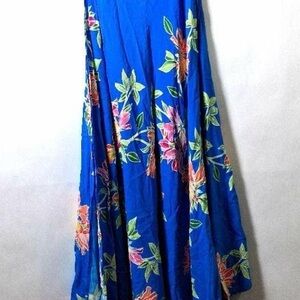 Tommy Bahama Floral Blue Maxi Dress Sz Small